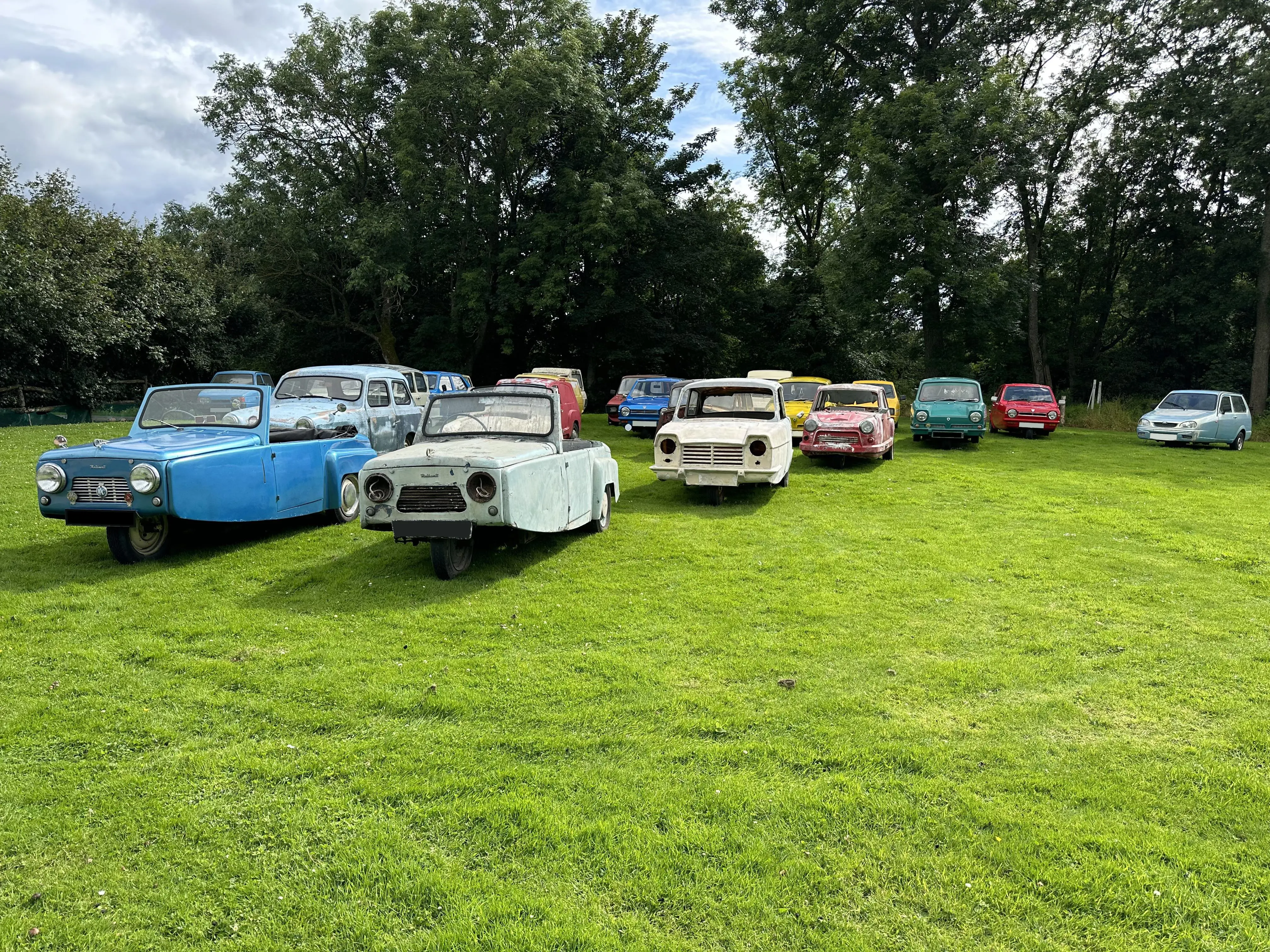Cars in field side