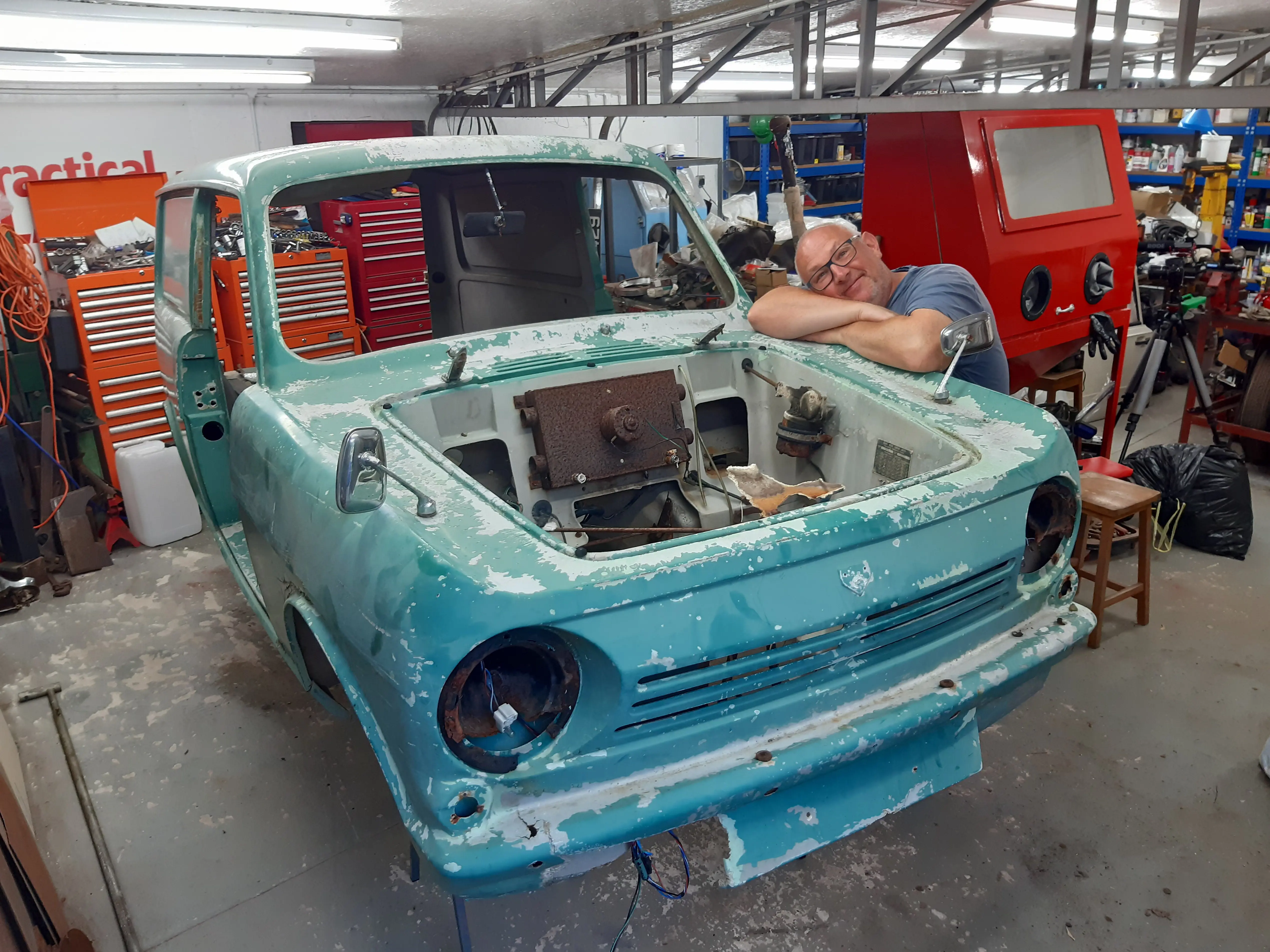 Blue car chassis