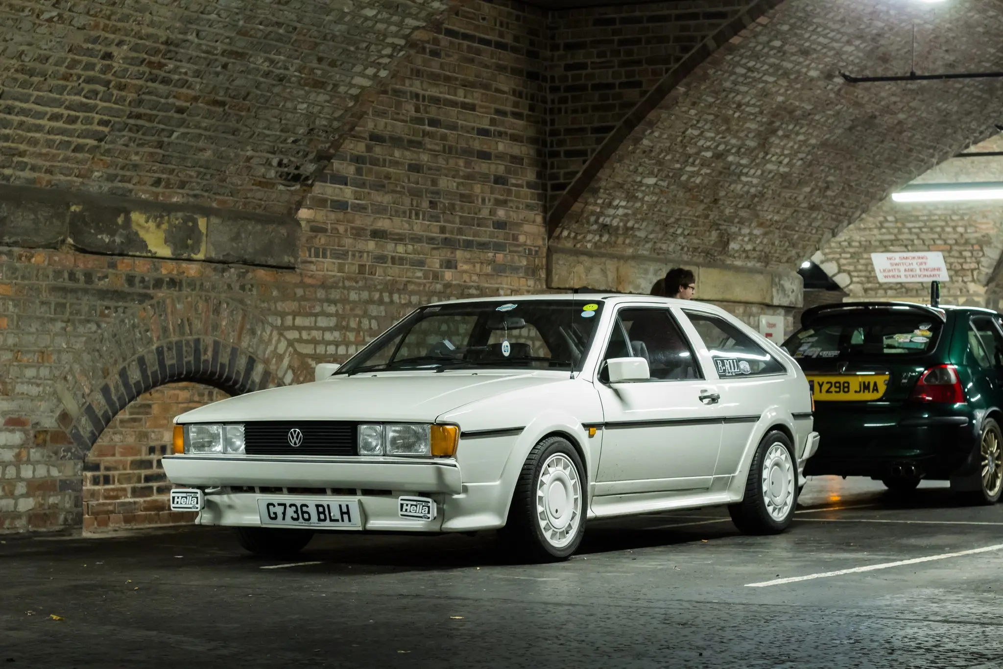 White VW Car