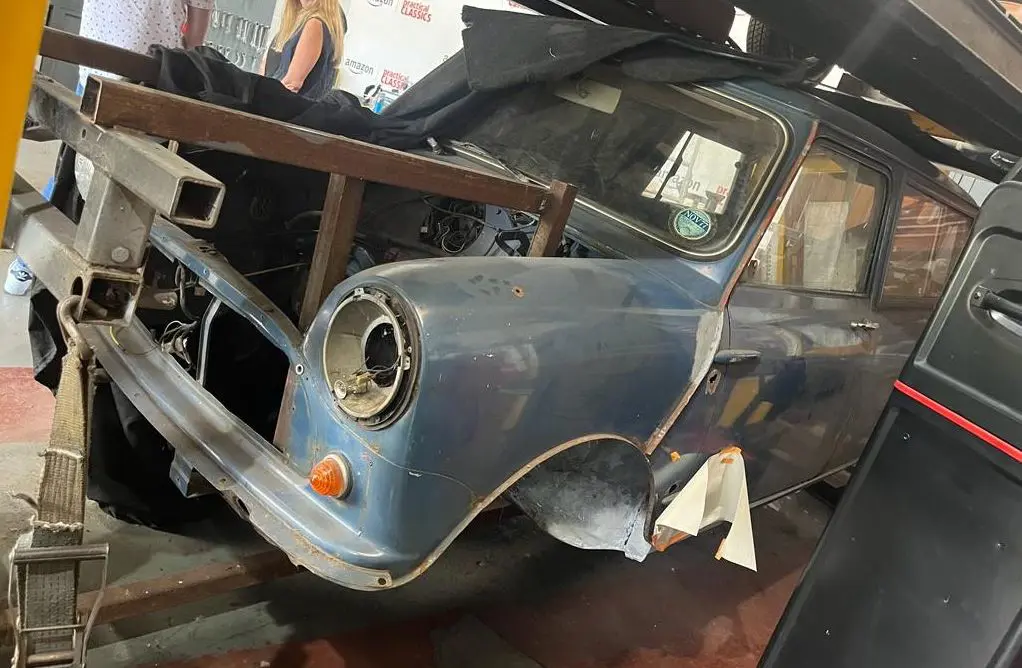 Car in workshop
