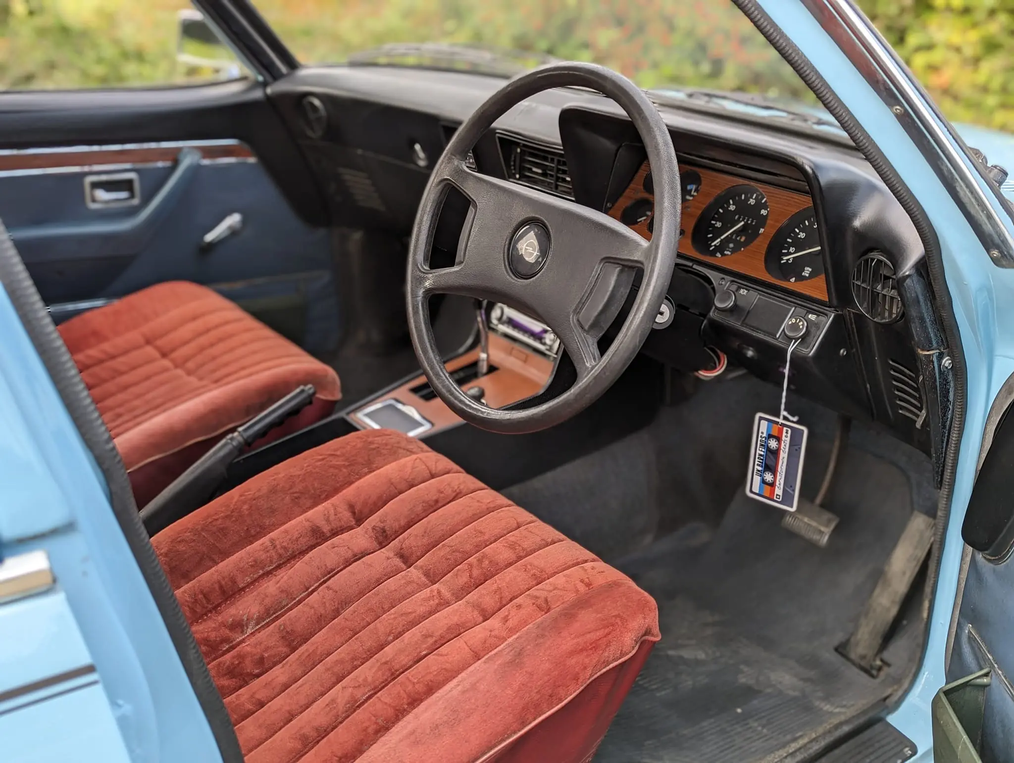 Blue car interior