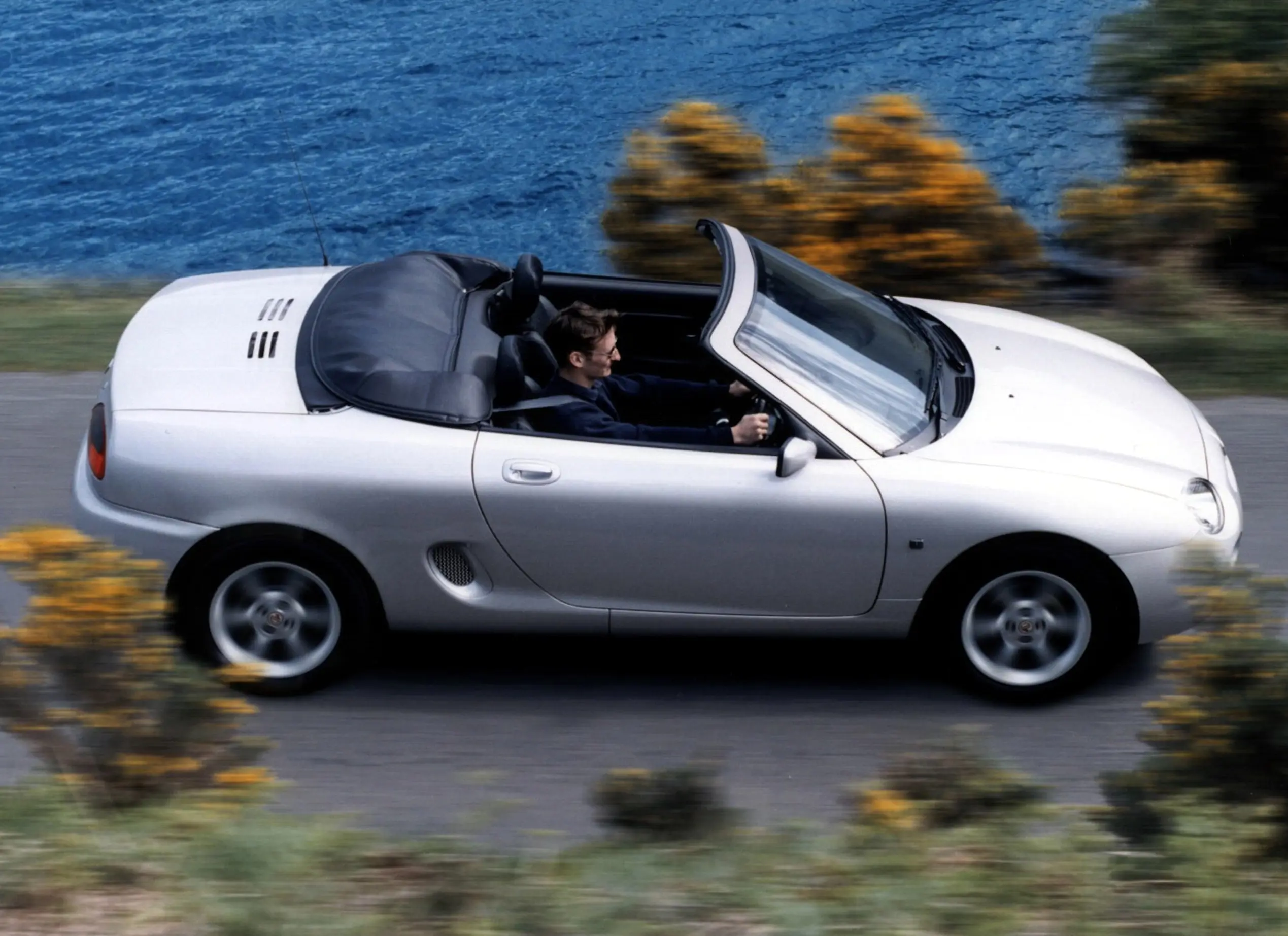 White car driving