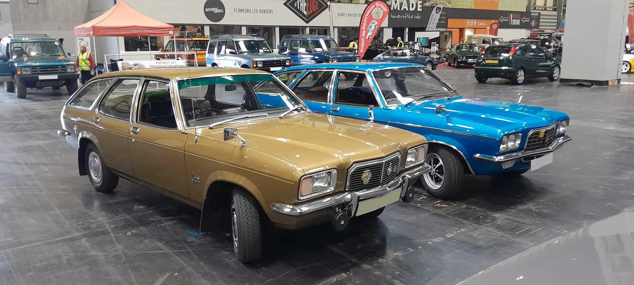 Brown and Blue car