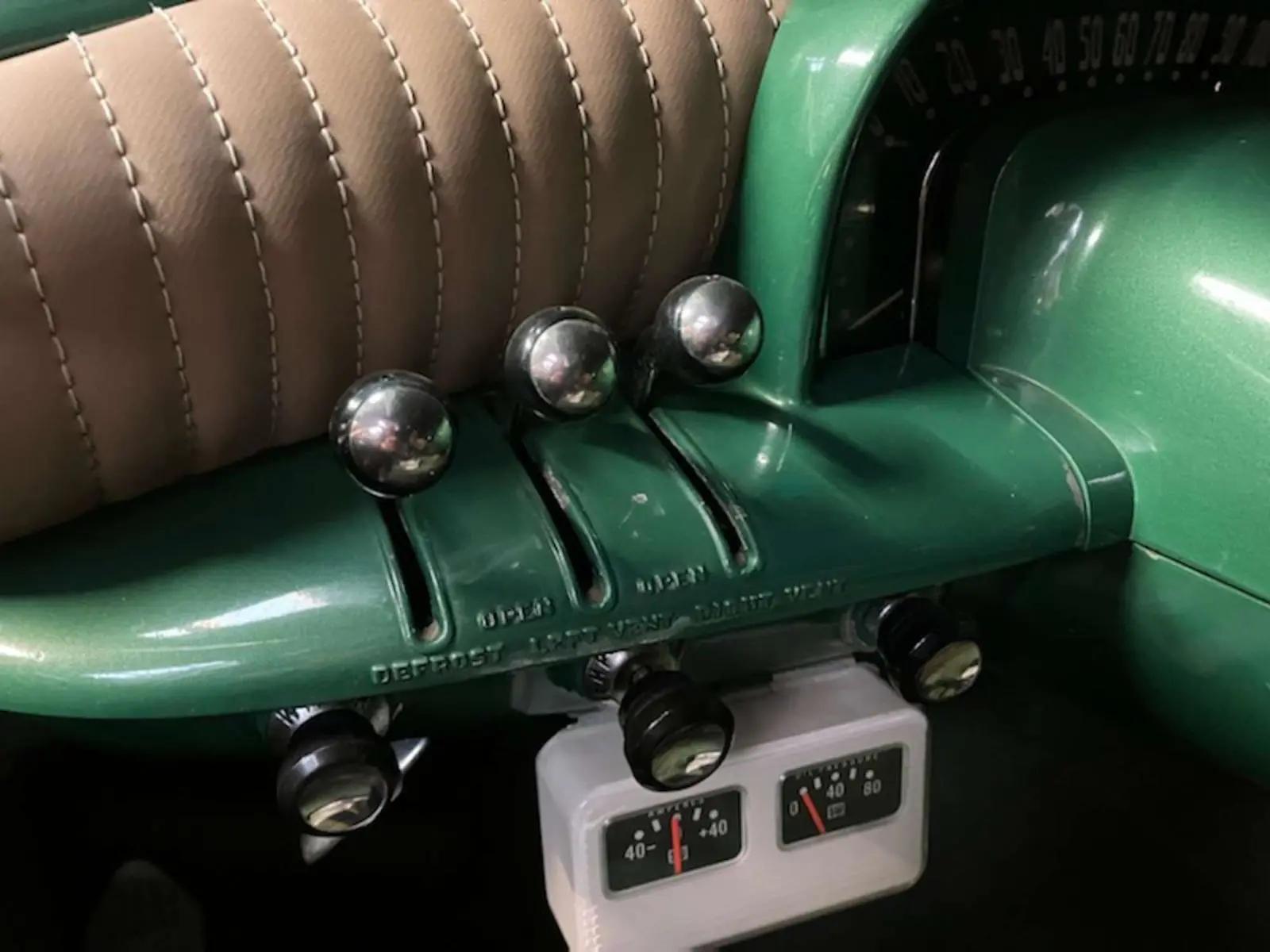 Green car interior