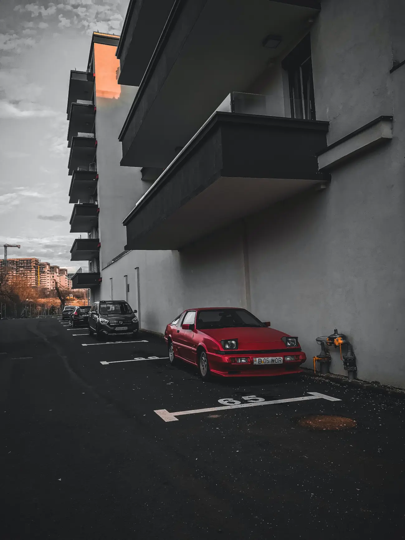 frontview of red Mitsubishi Starion