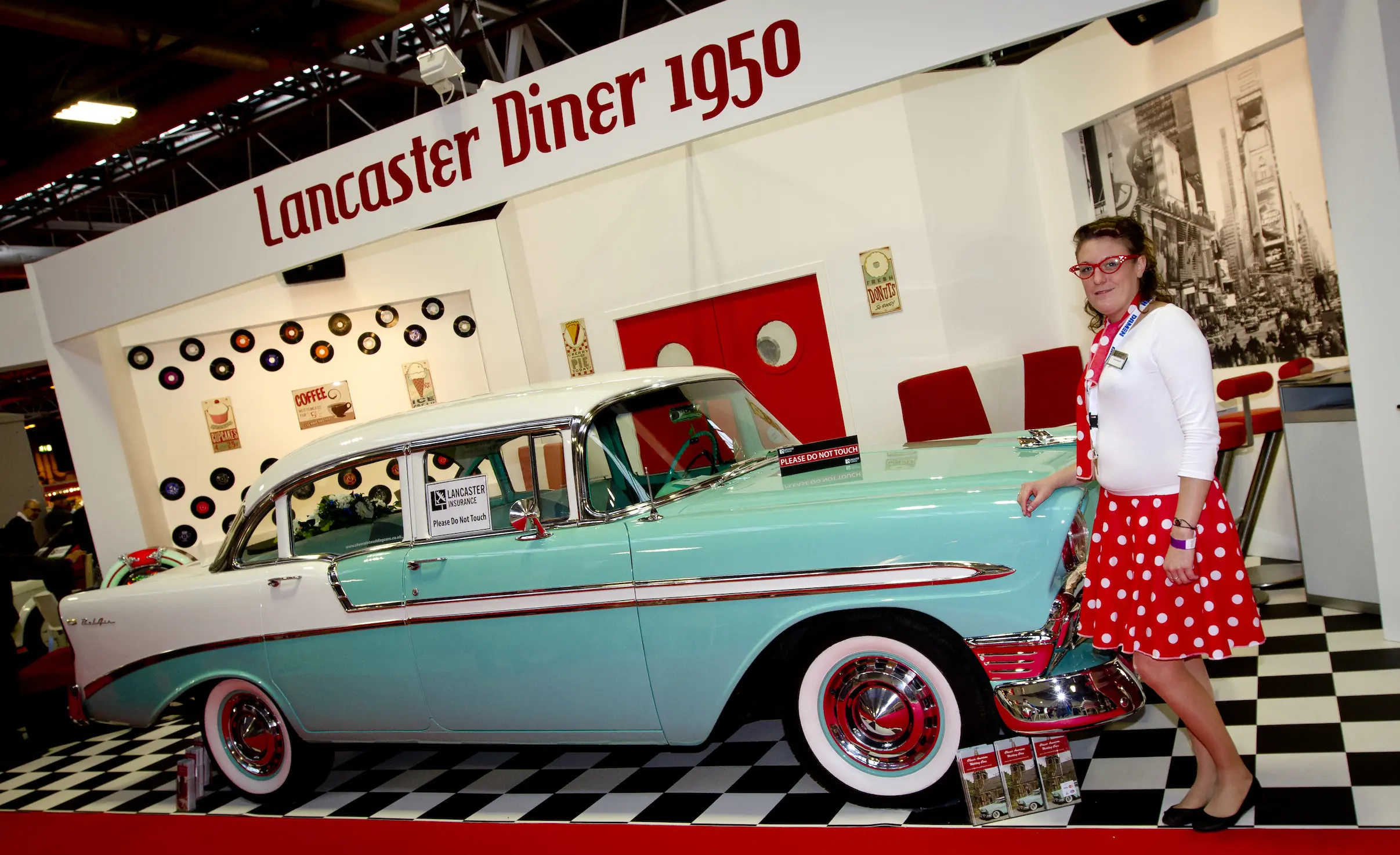 50s car and woman