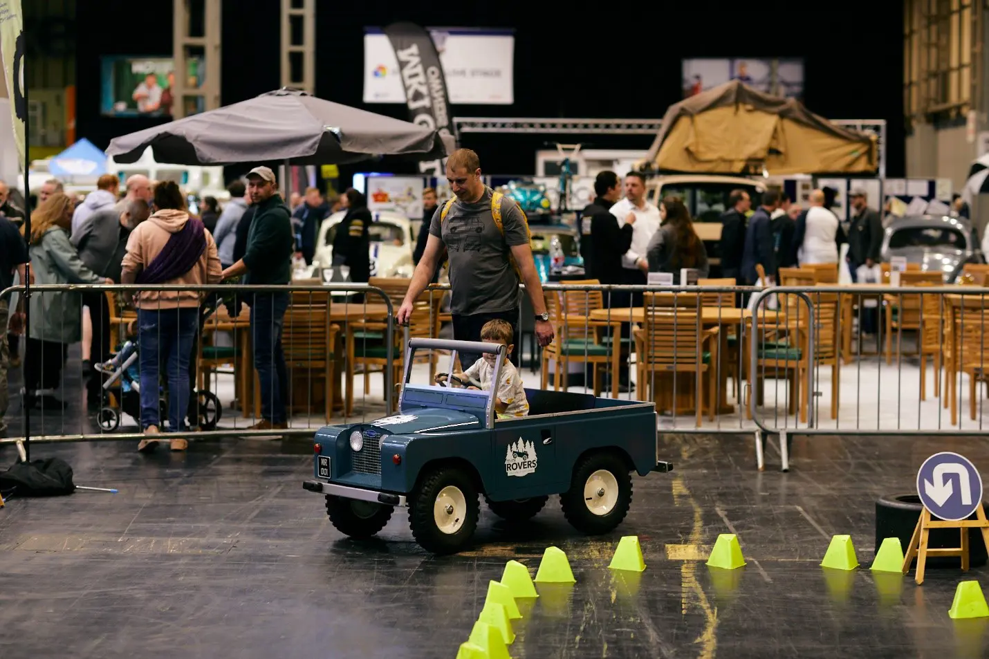 Child riding car